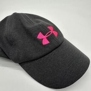 Under Armour Golf Hats Women OSFA Black Pink Athletic Logo Strap Back Ladies NEW